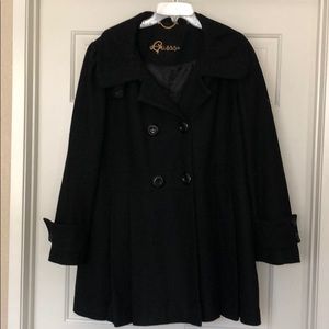 Black wool pea coat